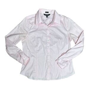 Ellen Tracy Pink Button-Up Shirt Non-Iron Business Shirt Size M